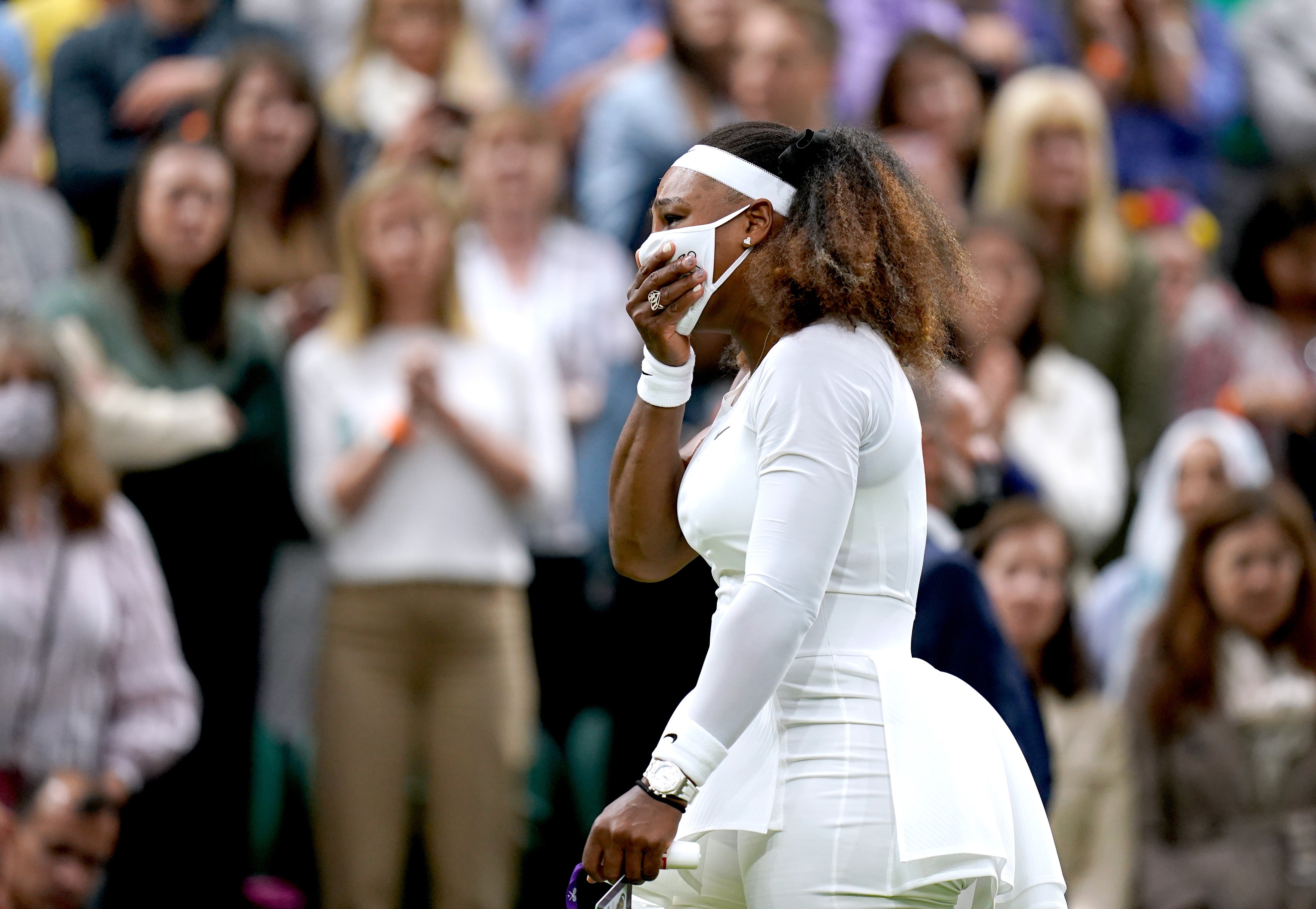 Serena Williams retired from her first round ladies’ singles match against Aliaksandra Sasnovich in 2021 (Adam Davy/PA)