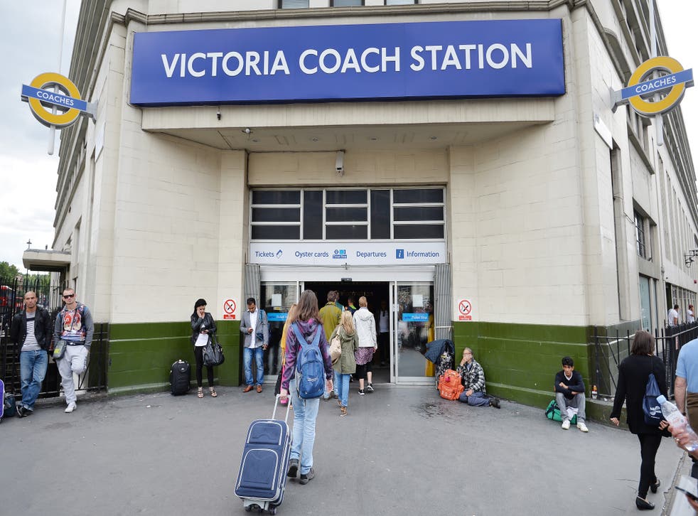 The main entrance to Victoria Coach Station in central London (John Stillwell/PA)