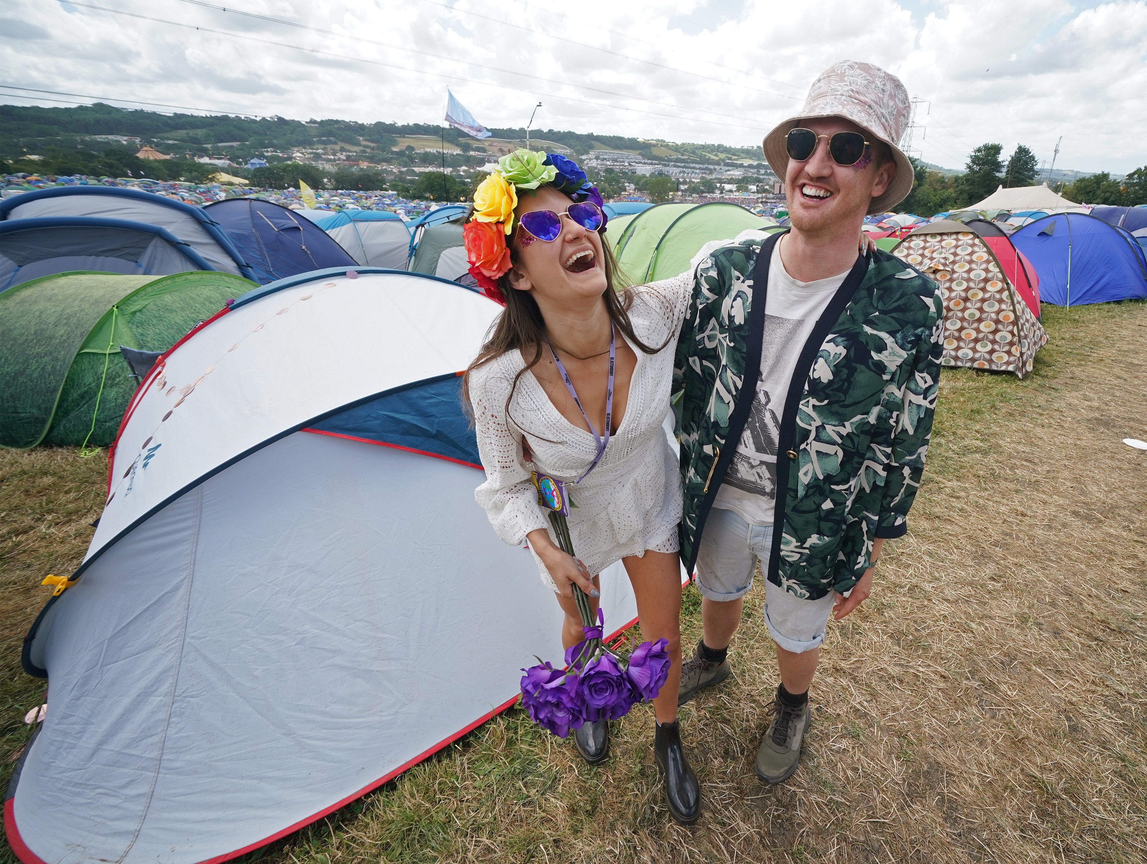 Lara Dayeh-Bunce, 30, and Elliot Dayeh-Bunce, 32, after their blessing (Yui Mok/PA)