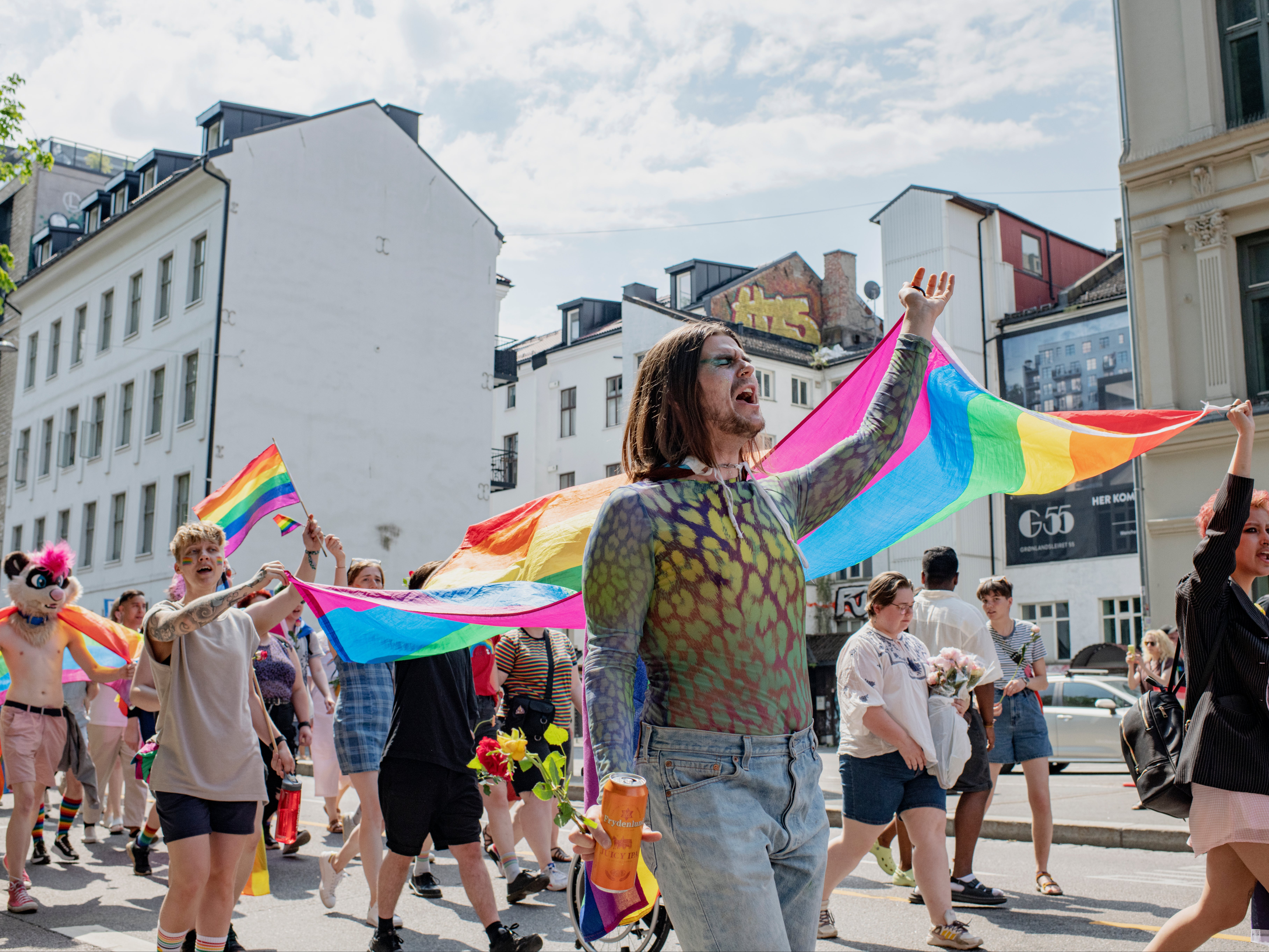 We're here, we're queer, we won't disappear': People show solidarity with  LGBT+ community in Oslo following deadly shooting | The Independent