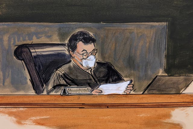 <p>A courtroom sketch of Judge Alison Nathan </p>