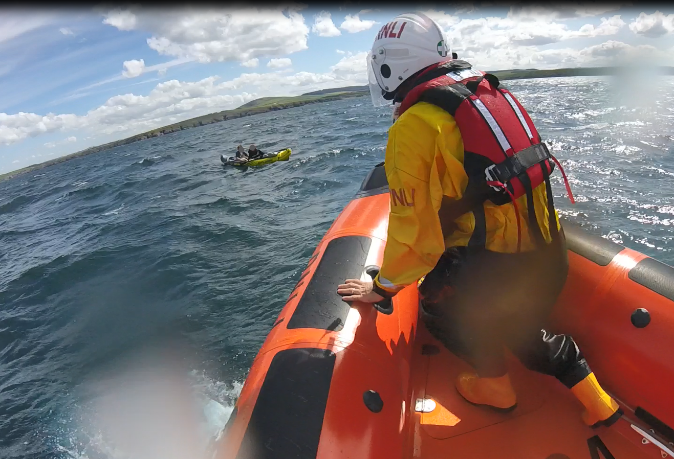 The kayakers were rescued on Saturday (RNLI/PA)