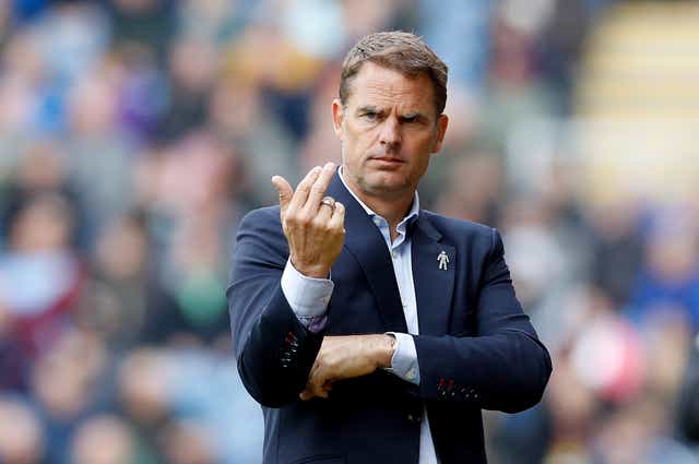 Crystal Palace manager Frank de Boer gestures on the touchline during a Premier League match at Burnley (PA Images/Martin Rickett)