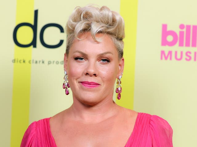<p>Pink pictured in 2021</p>