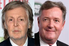 Piers Morgan defends Paul McCartney after Glastonbury set criticised for having ‘not enough Beatles hits’