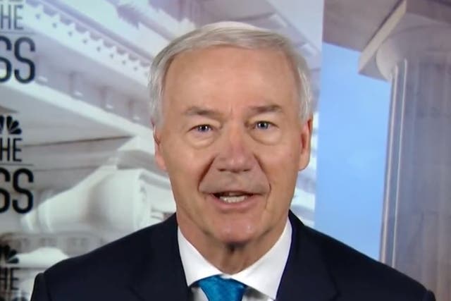 <p>Arkansas Governor Asa Hutchinson appears on NBC’s ‘Meet the Press’ on 26 June.</p>