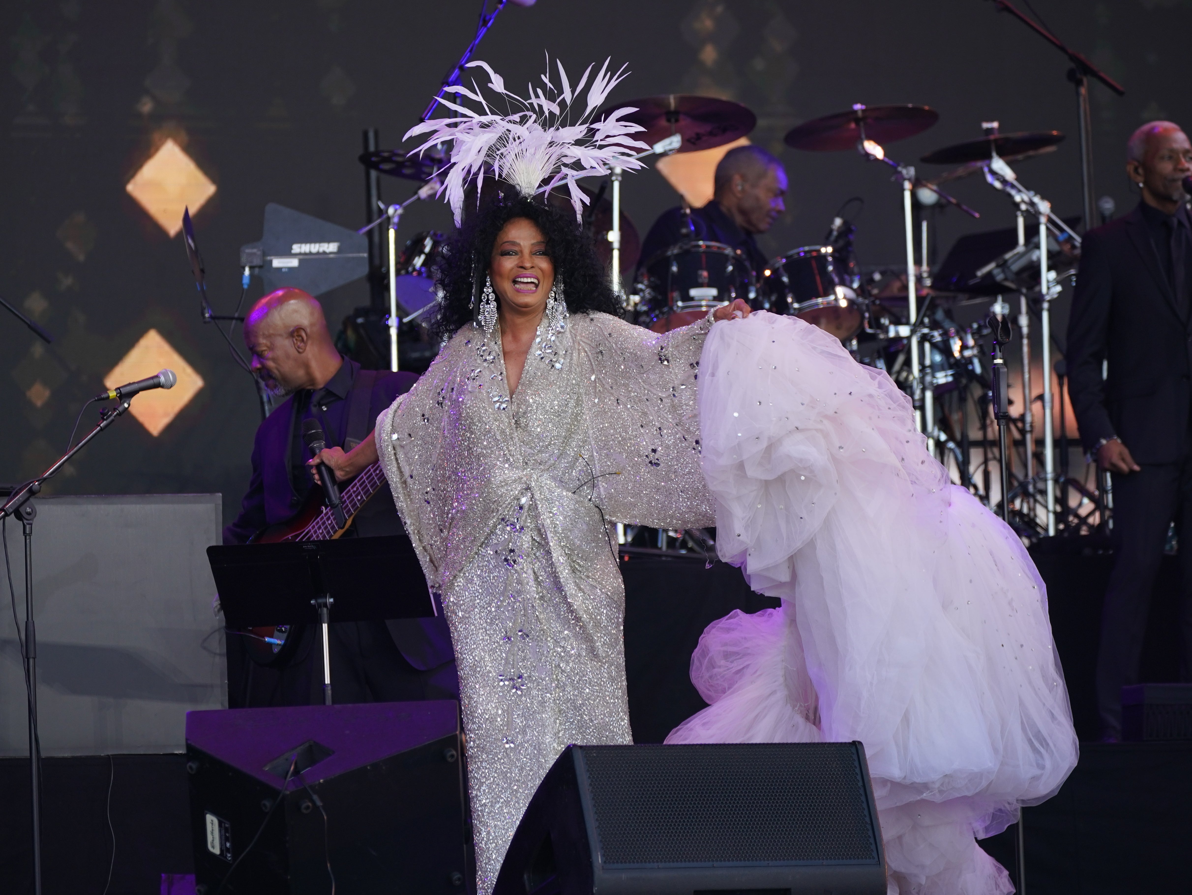 Soul singer Diana Ross fills the Sunday teatime legends slot on the Pyramid Stage during the Glastonbury Festival at Worthy Farm in Somerset. Picture date: Sunday June 26, 2022.