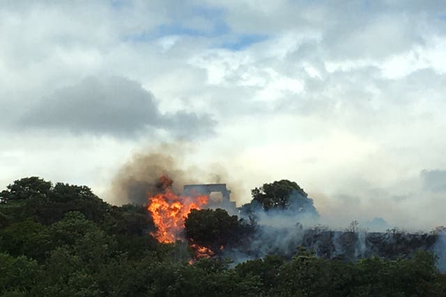 The wildfire at Edinburgh city centre landmark Calton Hill (Jamie McCormick/PA)