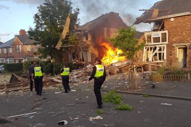 <p>A photo posted by a Twitter user appears to show the site of the house explosion in Kingstanding</p>