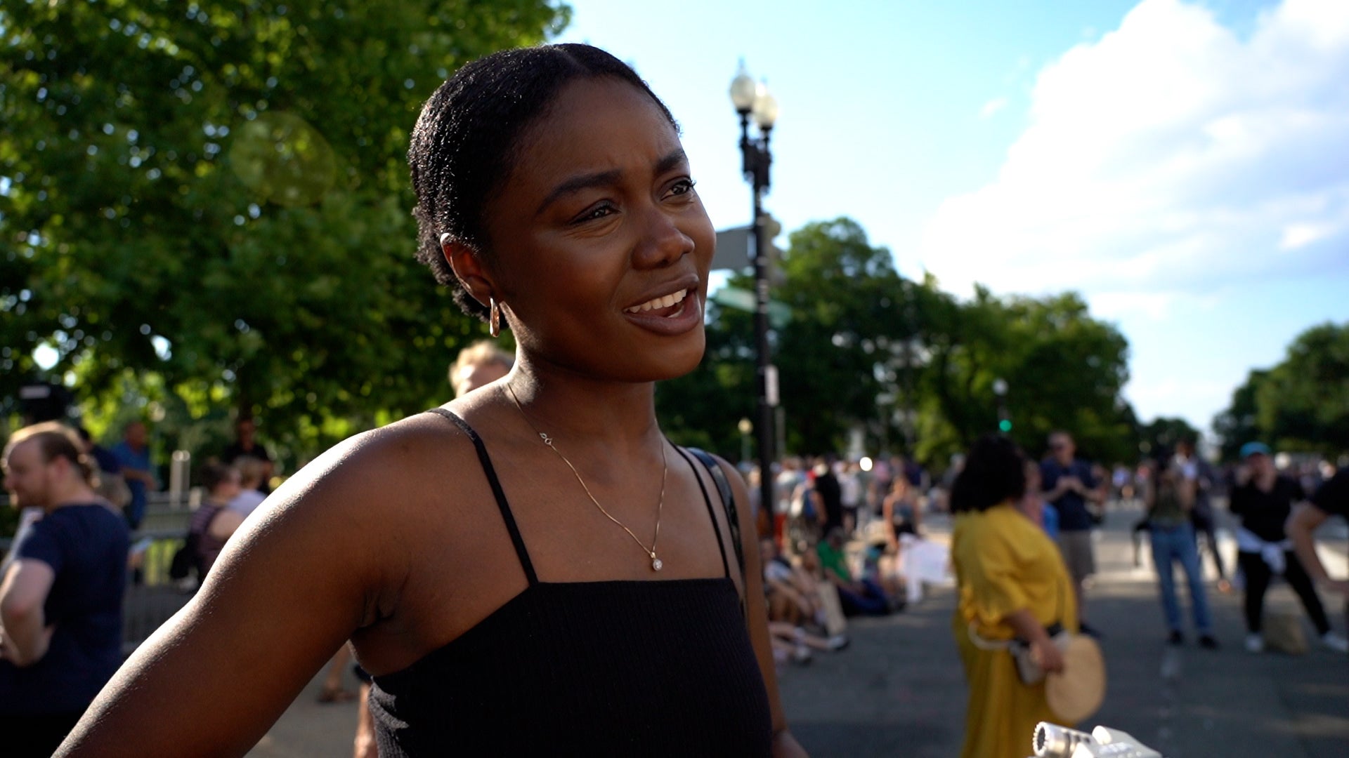 Eva said she and her friend had come to the Supreme Court to represent women of colour who can no longer access abortion