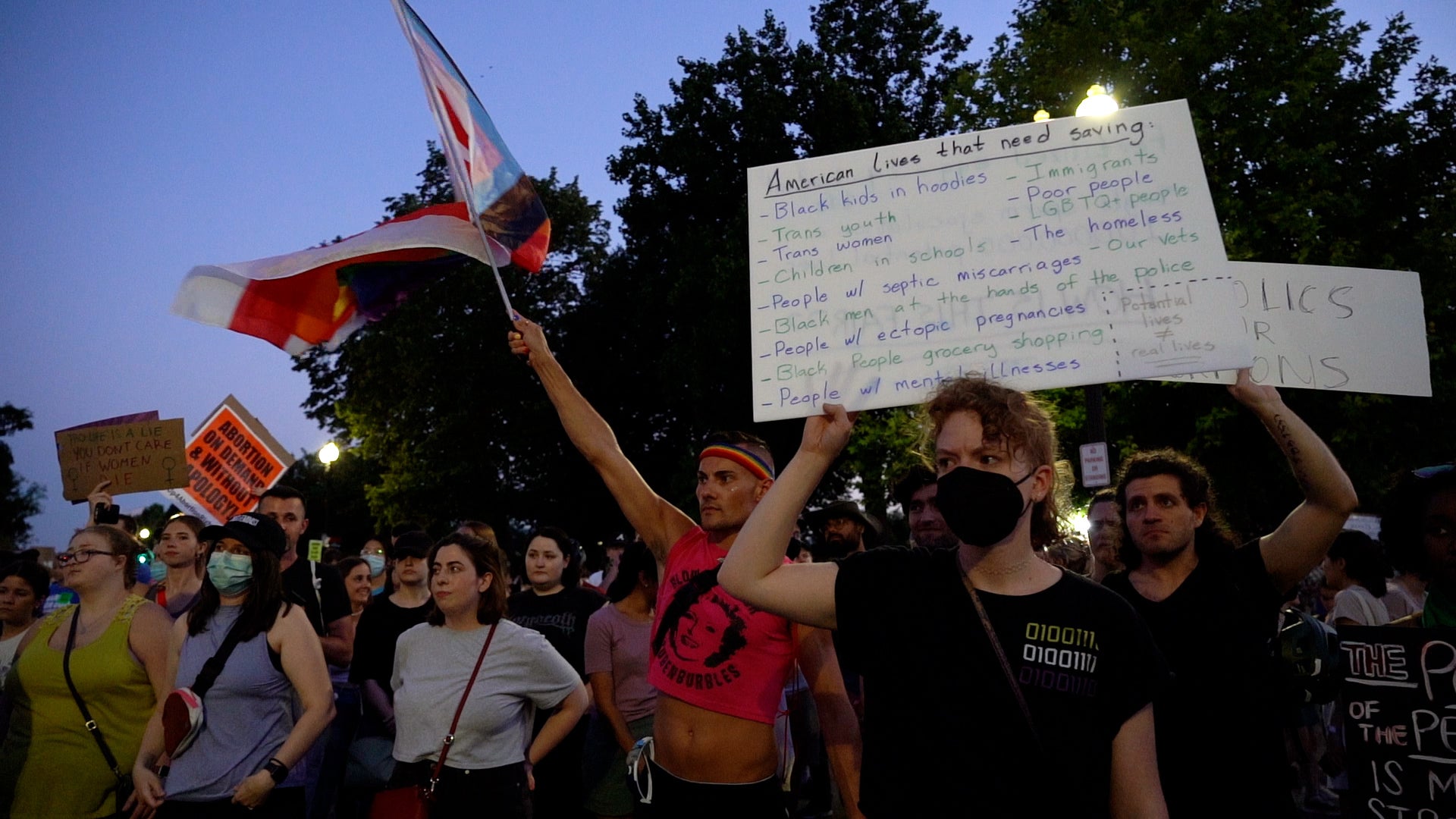 Demonstrators outside the nation’s highest court on Friday