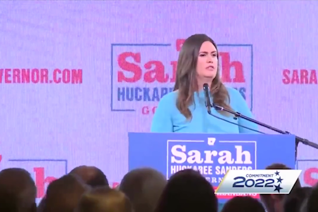 <p>Sarah Huckabee Sanders at a rally for Arkansas Gubernatorial candidate </p>