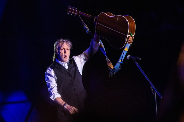 <p>Paul McCartney performs at Glastonbury Festival in Worthy Farm</p>