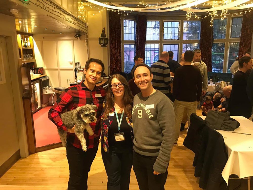 Aled, Emile and Dawn at a Surrogacy UK social in October 2019 (Collect/PA Real Life)