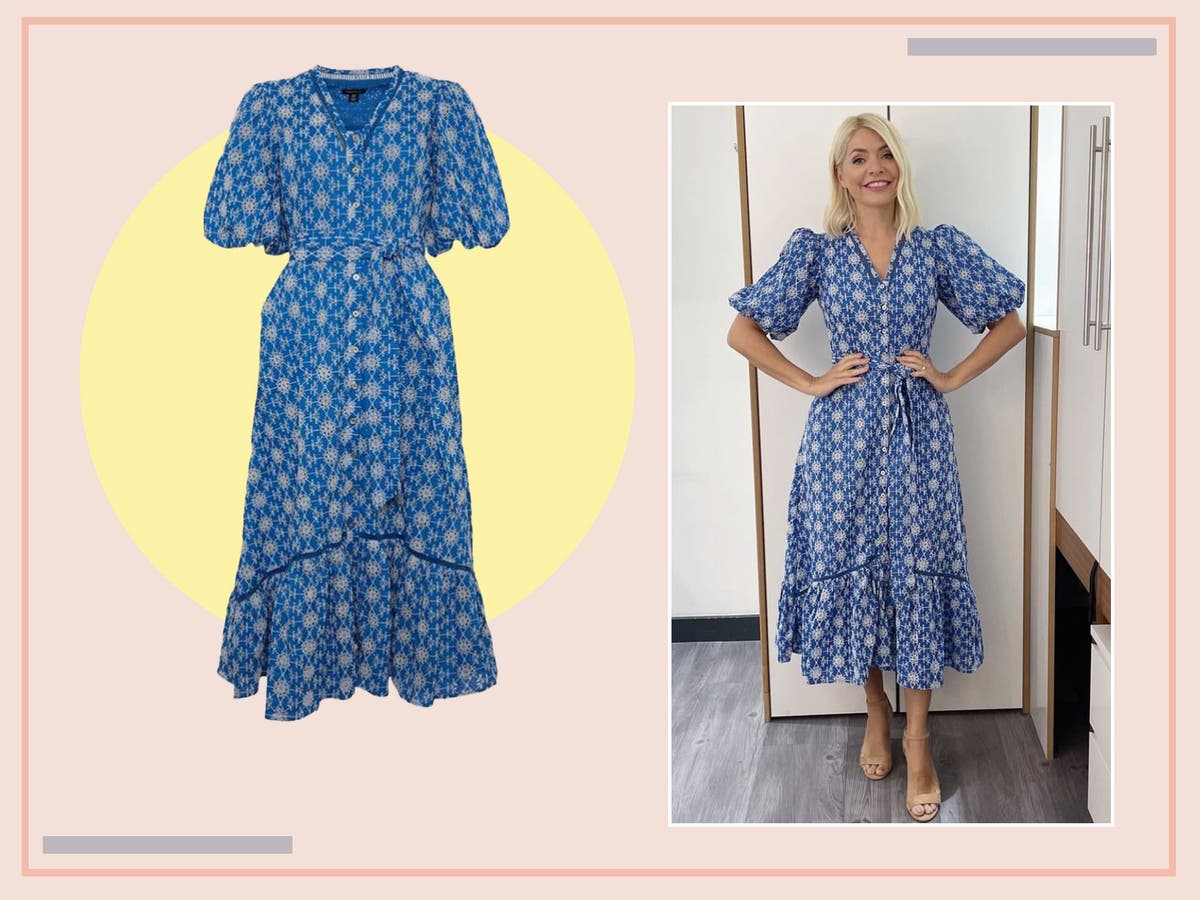 Uitwerpselen servet Weg Holly Willoughby's beautiful blue This Morning dress is currently on sale |  The Independent