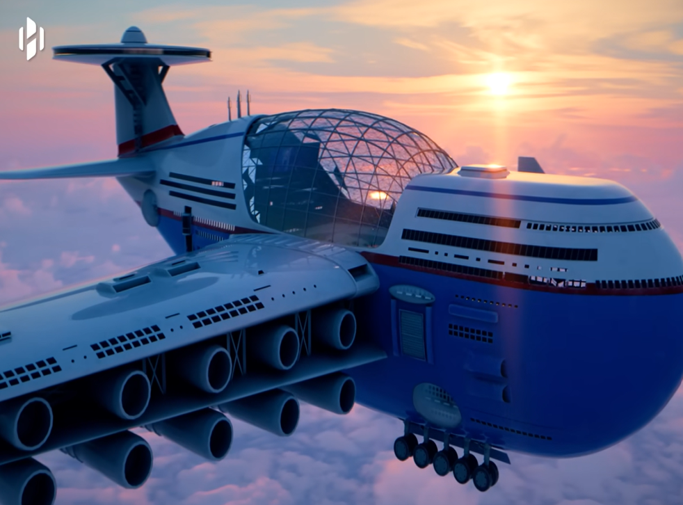 <p>CGI designs for the Sky Cruise ‘floating hotel'</p>