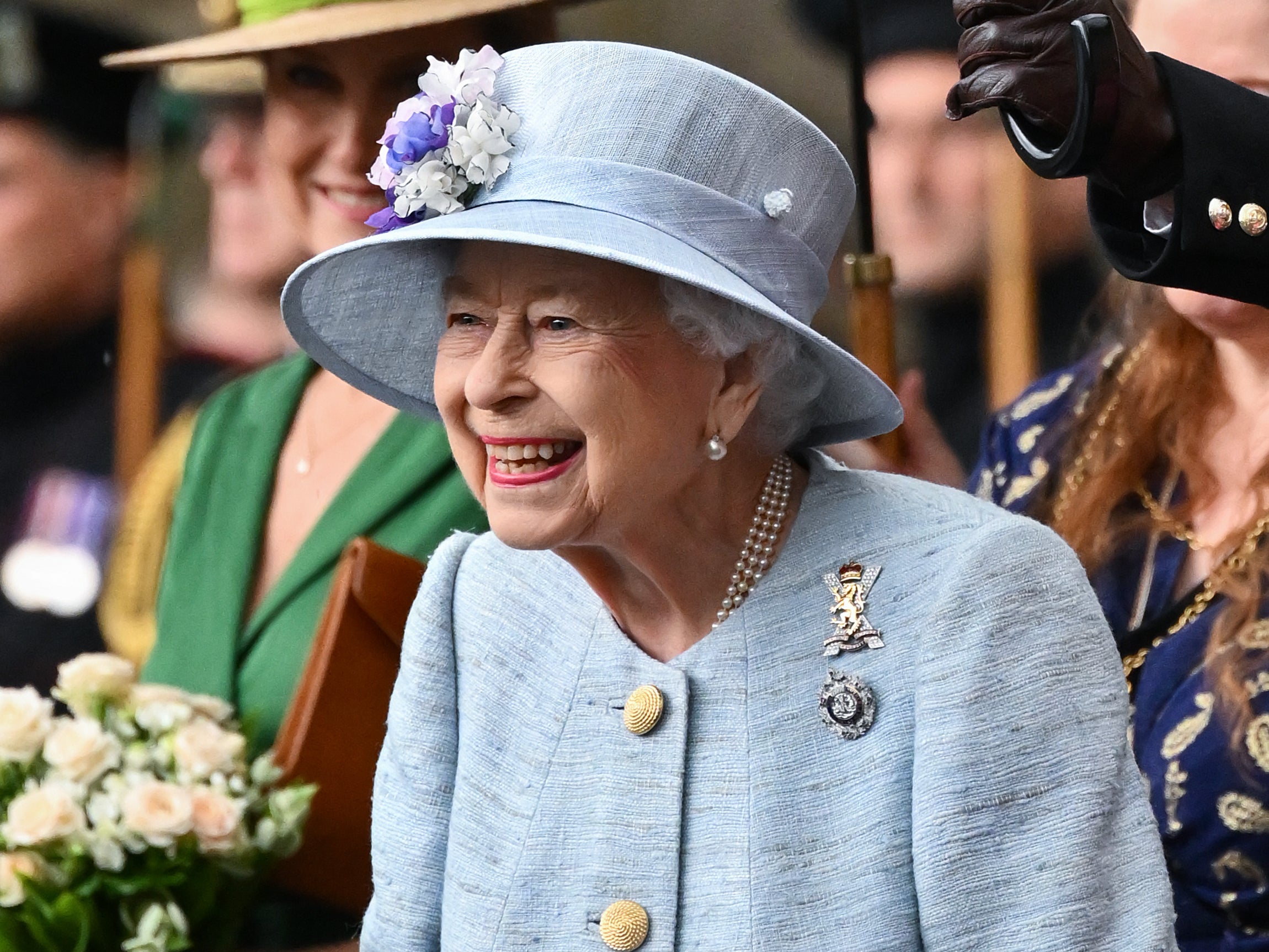 The Queen during the traditional Ceremony of the Keys at Holyroodhouse on 27 June 2022