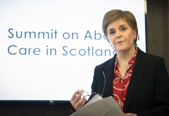 First Minister Nicola Sturgeon speaks during a summit on abortion care held in Edinburgh (Lesley Martin/PA)