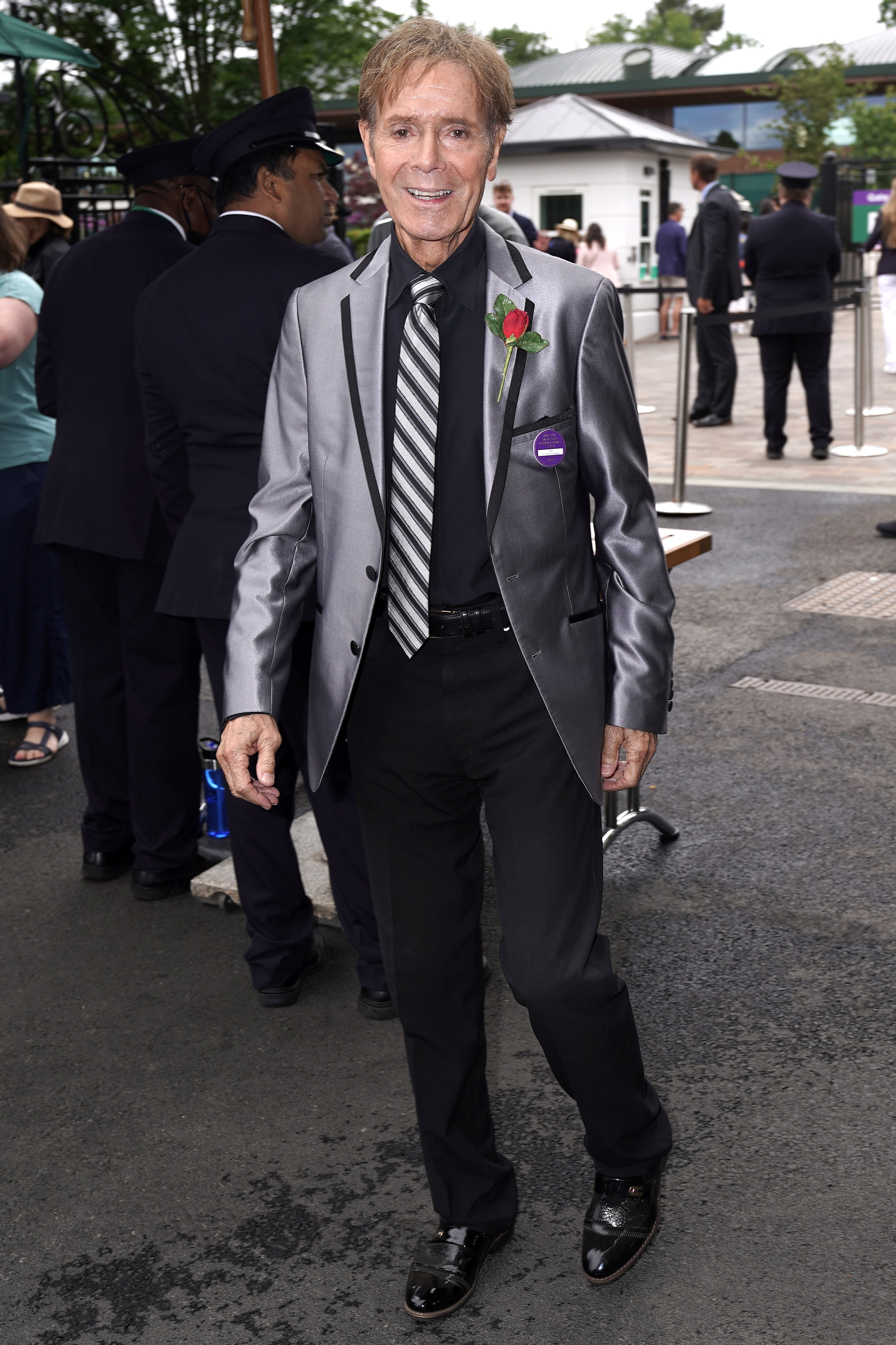 Sir Cliff Richard arrives during day one of the 2022 Wimbledon Championships (Aaron Chown/PA)