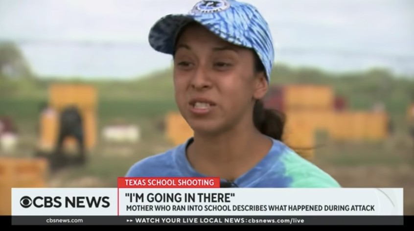 Angeli Rose Gomez describes being handcuffed outside Robb Elementary School to CBS News after she reportedly tried to run in to the school to rescue her two sons