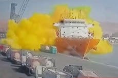 Toxic gas explosion at Jordan port kills 13 people and injures 250 more