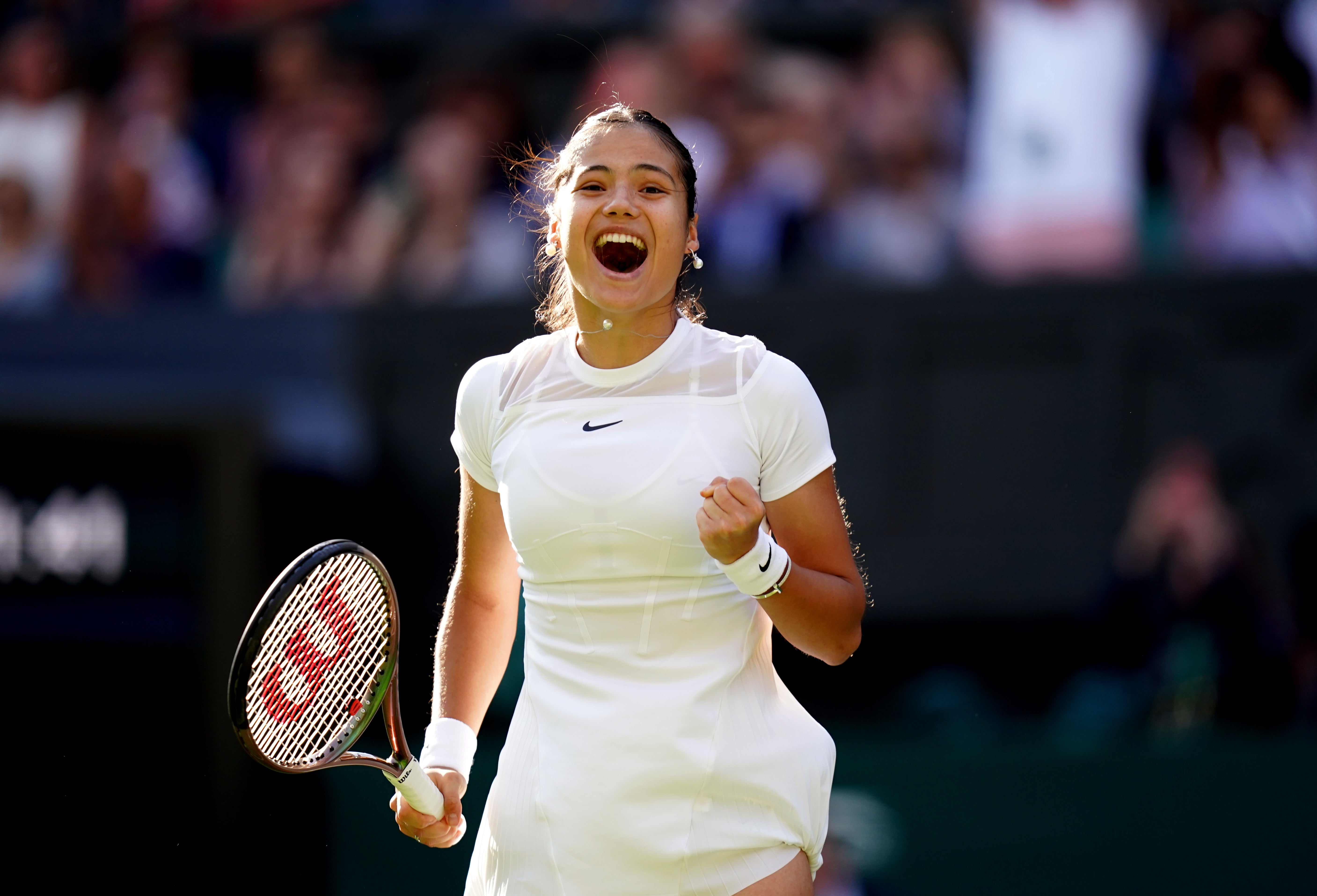 Emma Raducanu celebrates victory over Alison Van Uytvanck (Adam Davy/PA)