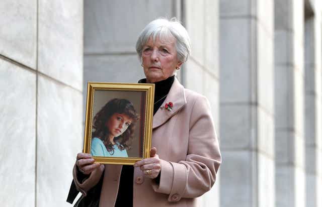 Marie McCourt, the mother of Helen McCourt, described her thoughts following the news that her daughter’s killer had died (Gareth Fuller/PA)
