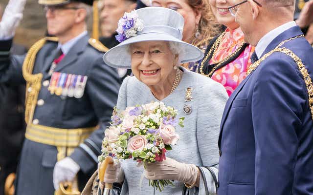 The Queen attends the Ceremony of the Keys on the forecourt of the Palace of Holyroodhouse in Edinburgh, accompanied by the Earl and Countess of Wessex, as part of her traditional trip to Scotland for Holyrood Week (Jane Barlow/PA)