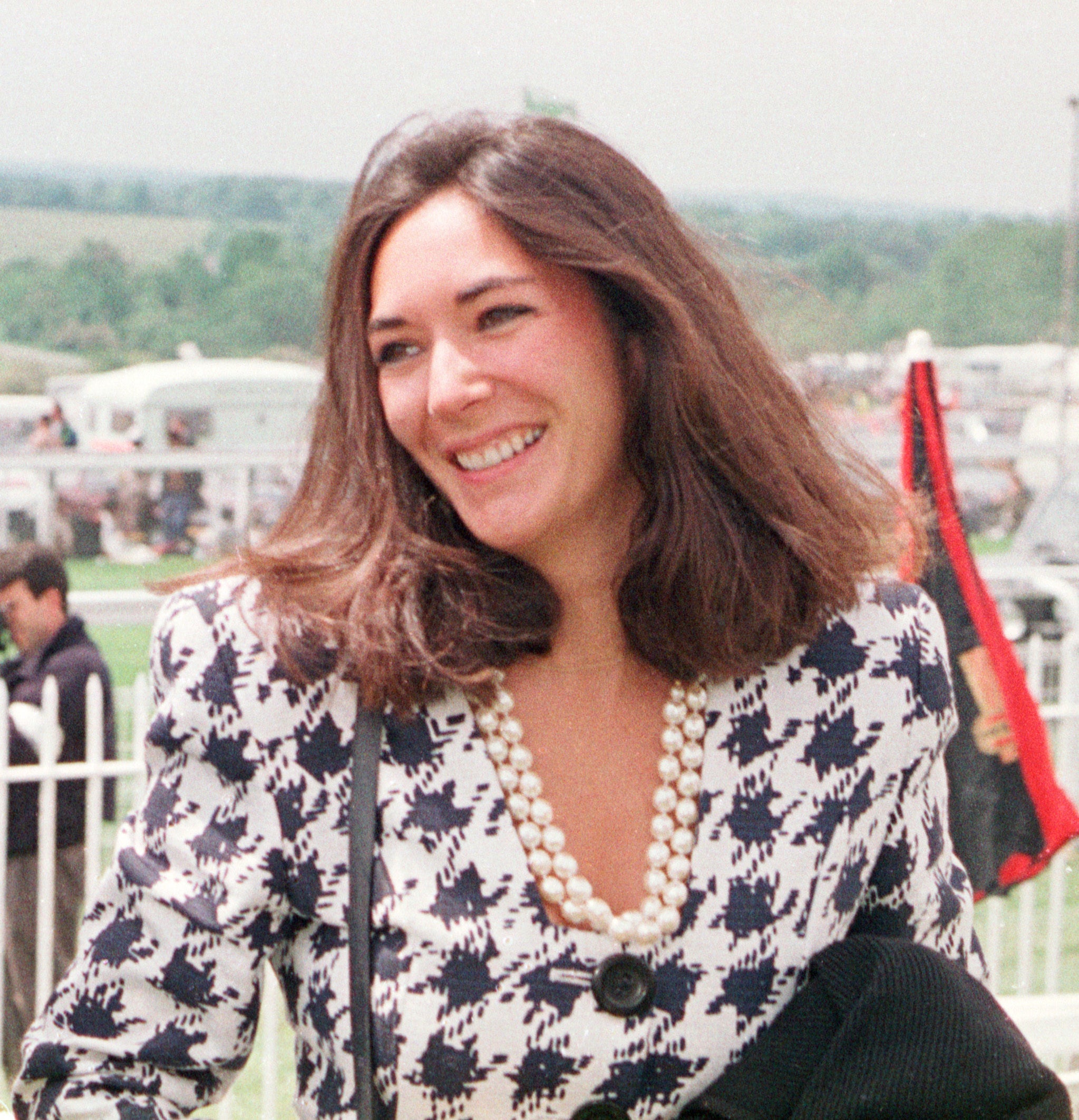 Ghislaine Maxwell pictured at Epsom Racecourse