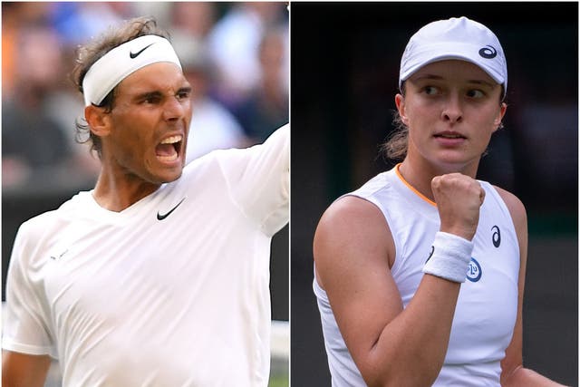 Rafael Nadal and Iga Swiatek will be in Wimbledon action on Centre Court on Tuesday (Victoria Jones/Ben Solomon/PA)