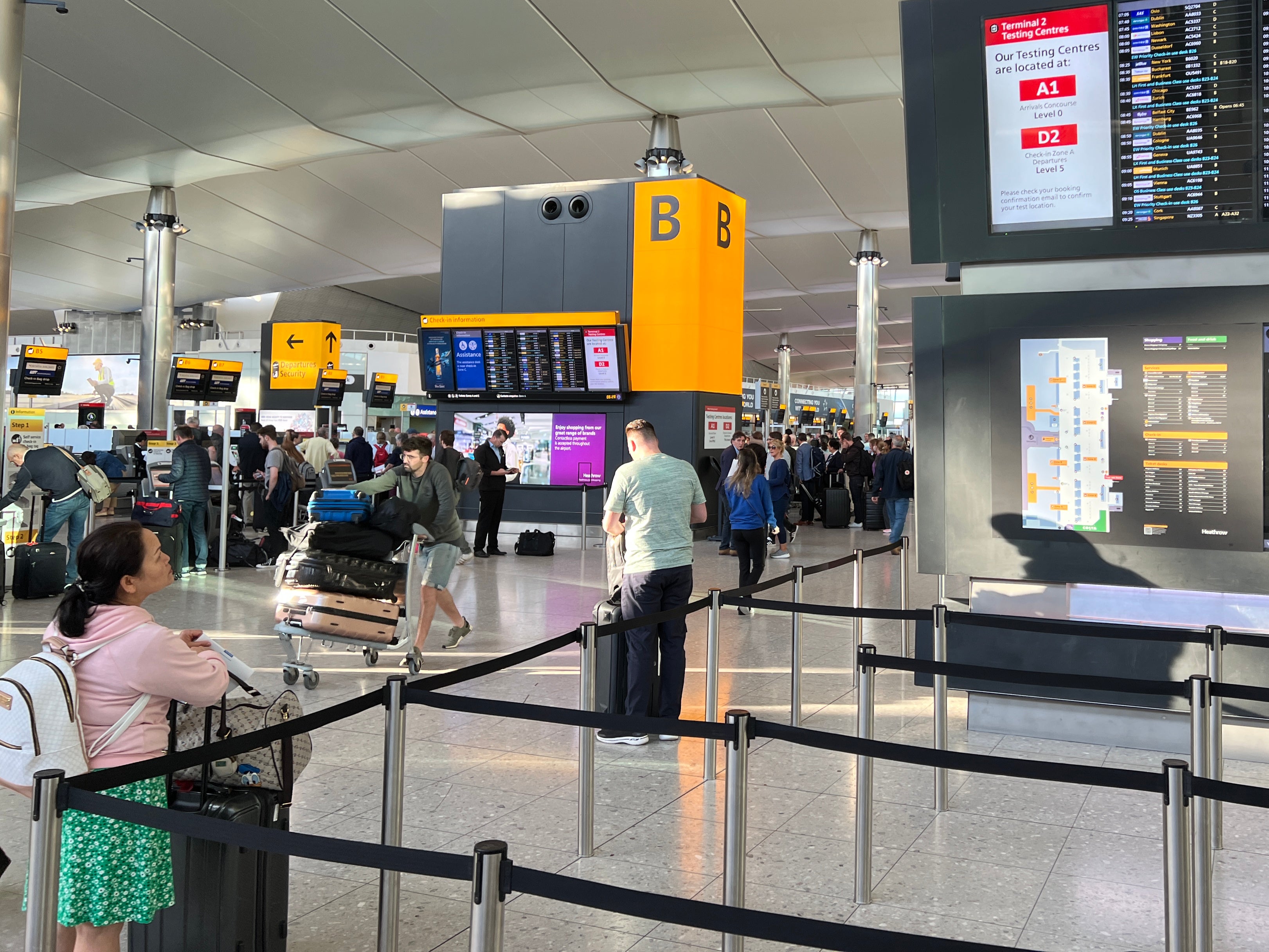 Departing soon: passengers at Heathrow Terminal 2