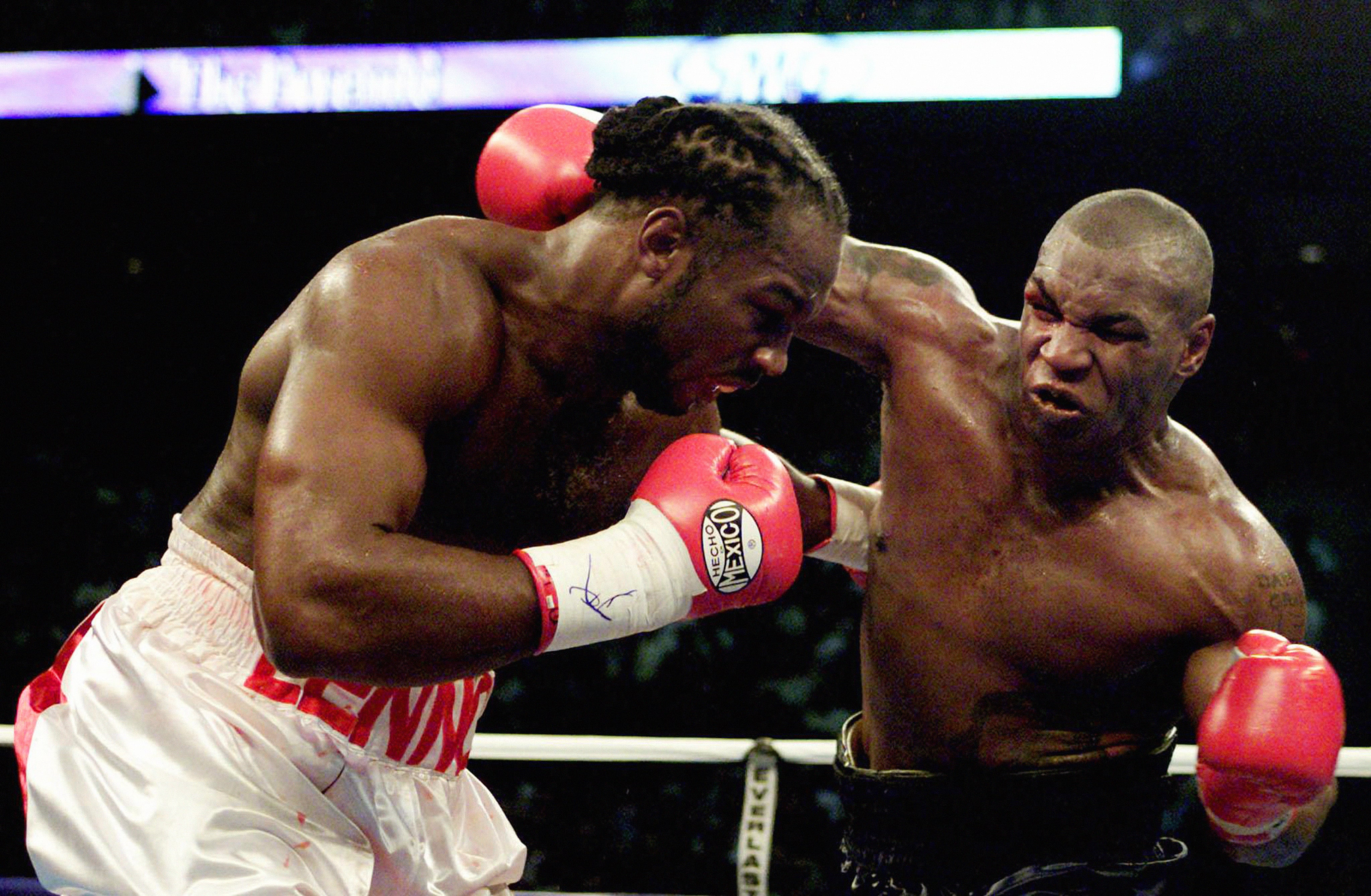 Mike Tyson was well beaten by Lennox Lewis in Memphis (Nick Potts/PA)