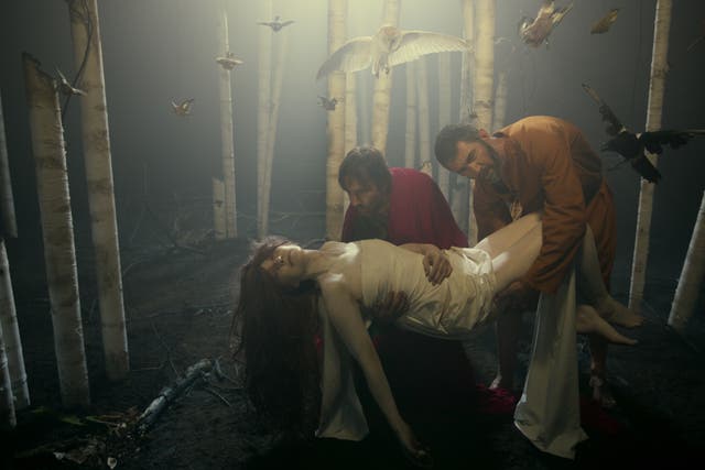 <p>A dramatic scene from the movie depicts the Deathless Woman </p>