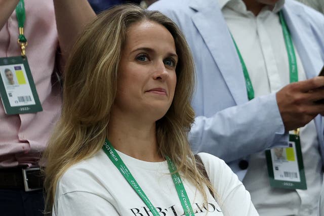 <p>Kim Murray on the first day of Wimbledon 2022</p>