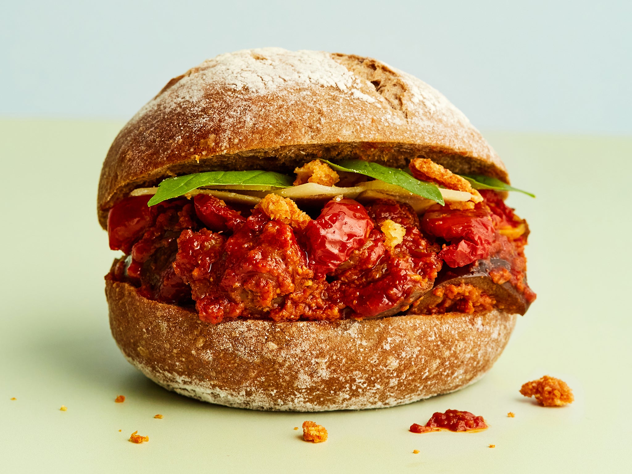 Pret’s aubergine parmigiana rye roll was a new addition to the menu in spring