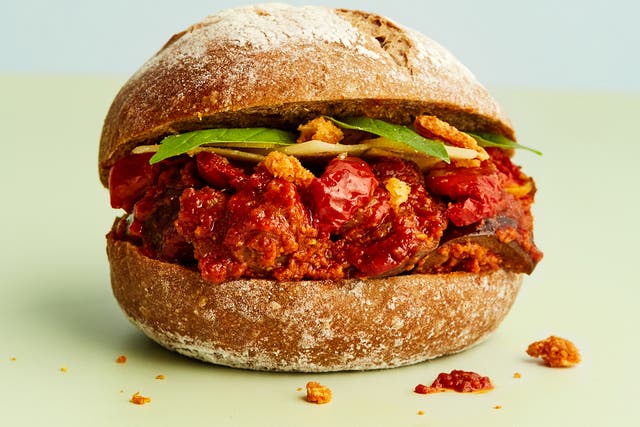 <p>Pret’s aubergine parmigiana rye roll was a new addition to the menu in spring </p>