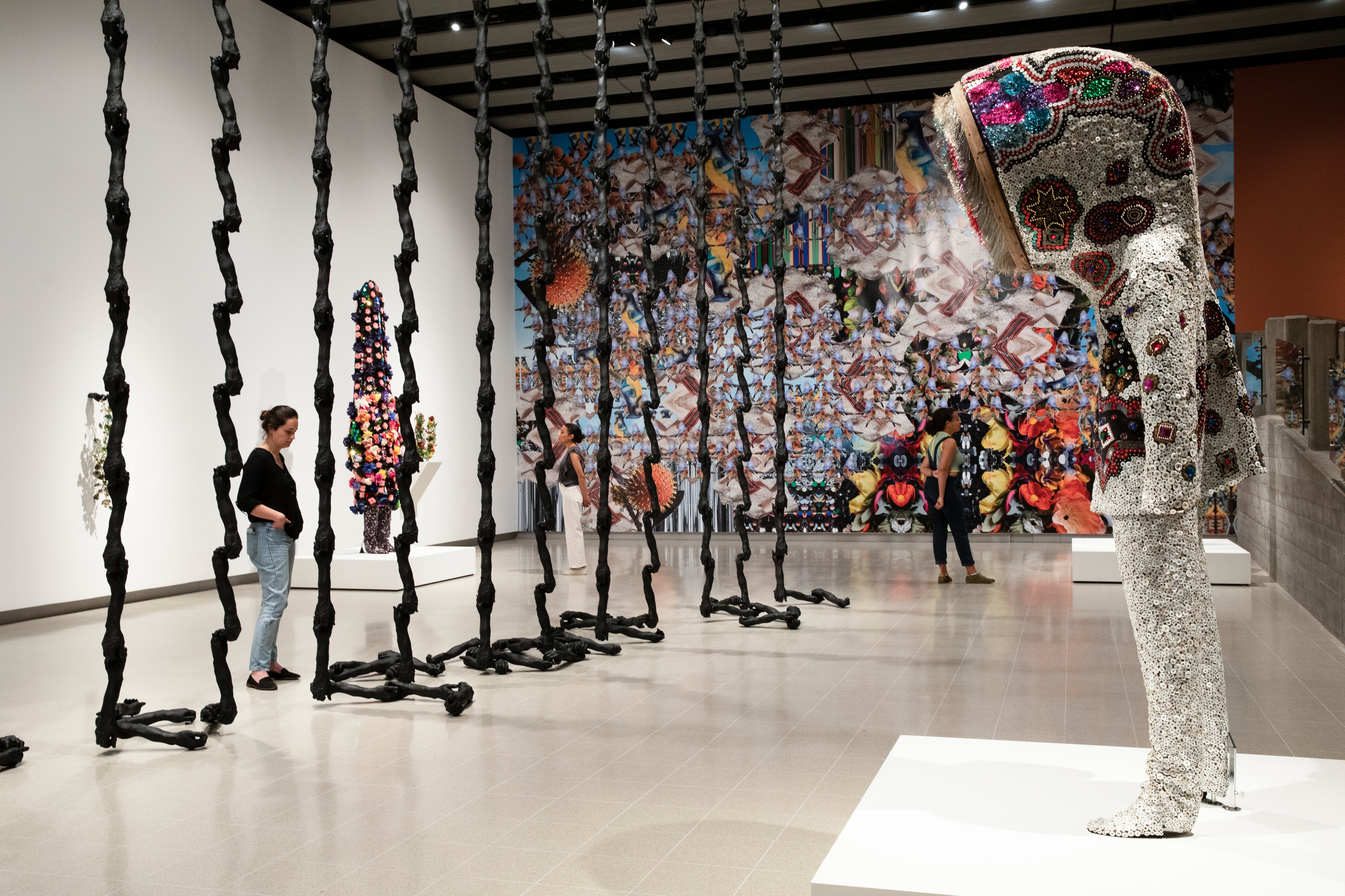 Installation view of Nick Cave works