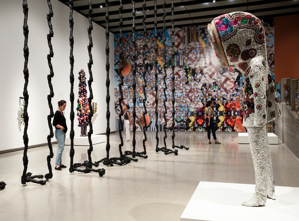 <p>Installation view of Nick Cave works</p>