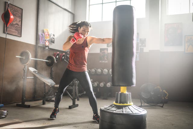 <p> Chinese mixed martial arts fighter Zhang Weili in training   </p>