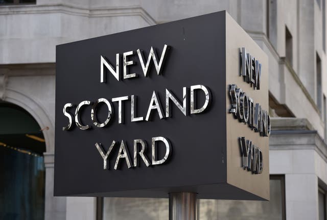 The New Scotland Yard sign outside the Metropolitan Police headquarters in London. The force has been placed on special measures (Kirsty O’Connor/PA)