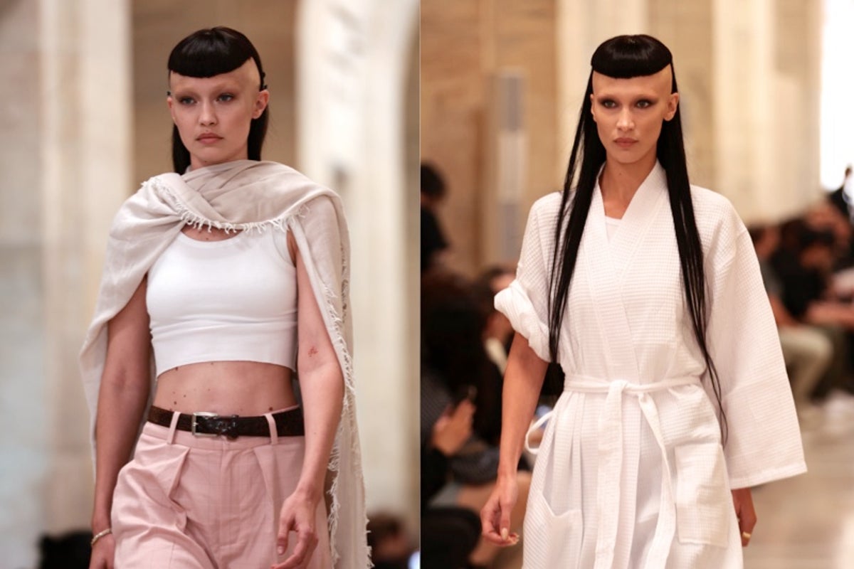 Gigi and Bella Hadid spark mixed reactions with prosthetic shaved heads and blunt bangs for Marc Jacobs show | The Independent