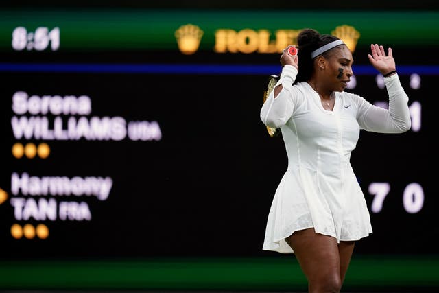 Serena Williams lost to Harmony Tan on day two of the 2022 Wimbledon (John Walton/PA)