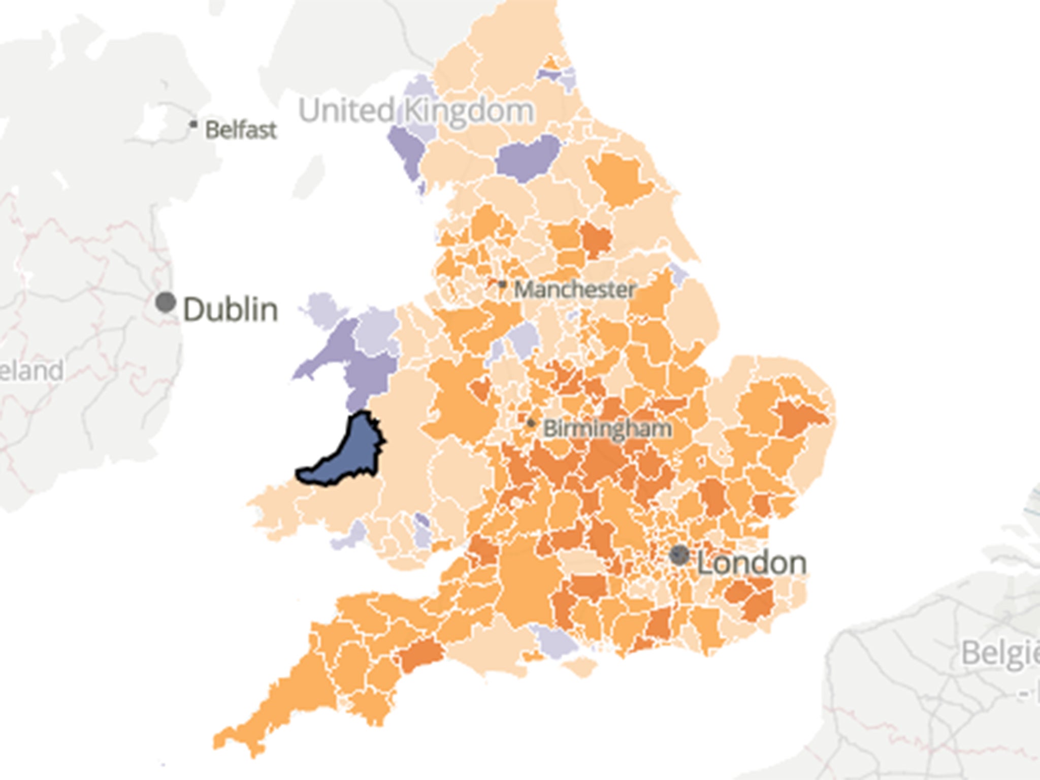 Map reflects 6.3 per cent rise in population across England and Wales