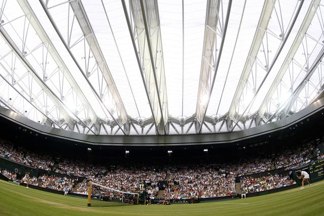 Wimbledon’s new Centre Court roof was closed for the first time for a match (Sean Dempsey/PA)