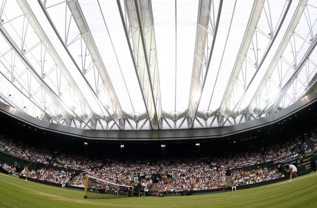 Wimbledon’s new Centre Court roof was closed for the first time for a match (Sean Dempsey/PA)