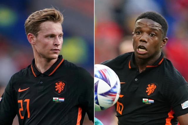 Manchester United are trying to sign Frenkie de Jong, left, and Tyrell Malacia
