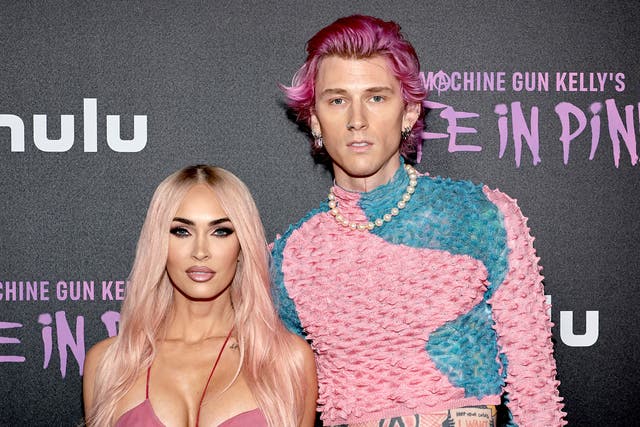 <p>Megan Fox and Machine Gun Kelly attend the ‘Life In Pink’ premiere</p>