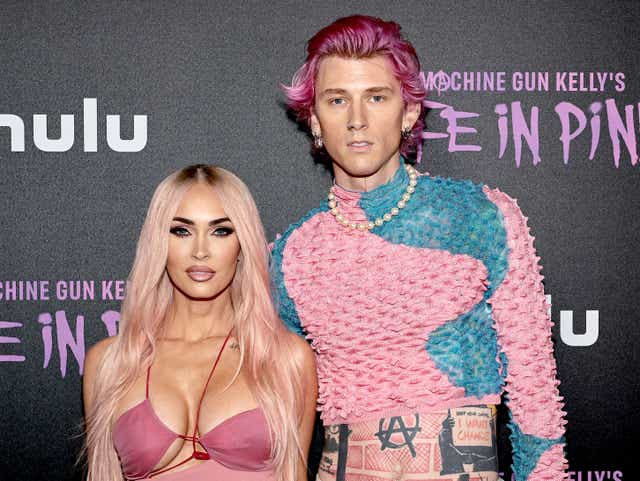 <p>Megan Fox and Machine Gun Kelly attend the ‘Life In Pink’ premiere</p>