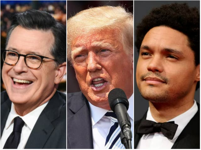 <p>Colbert, Trump, Noah</p>