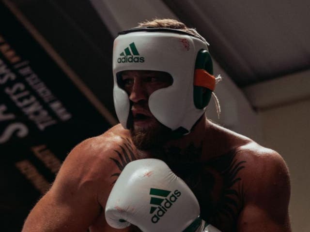 <p>Conor McGregor in training ahead of his UFC comeback</p>